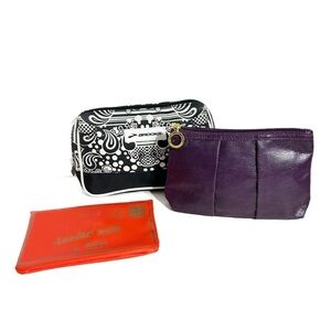 Set of 3 Make Up Cosmetic Bags Brooks Este Lauder IPSY Fully Lined Zipper Flap